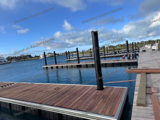 Customizable UV and Saltwater Resistant Floating Dock Pontoon with Easy Assembly for Marinas and Boat Mooring