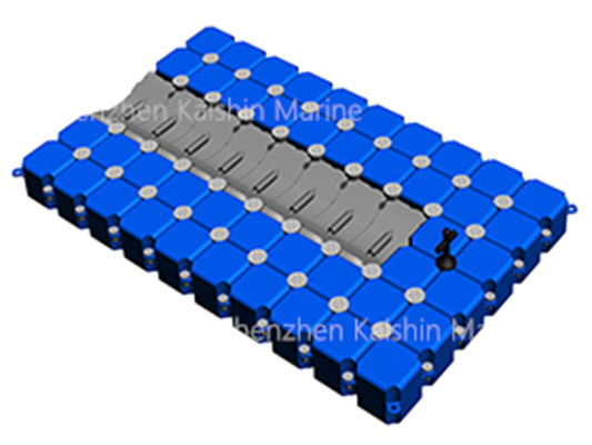 Cubes de plateforme flottante en PEHD stabilisé aux UV 500 x 500 x 400 mm, ponton flottant modulaire résistant à la corrosion